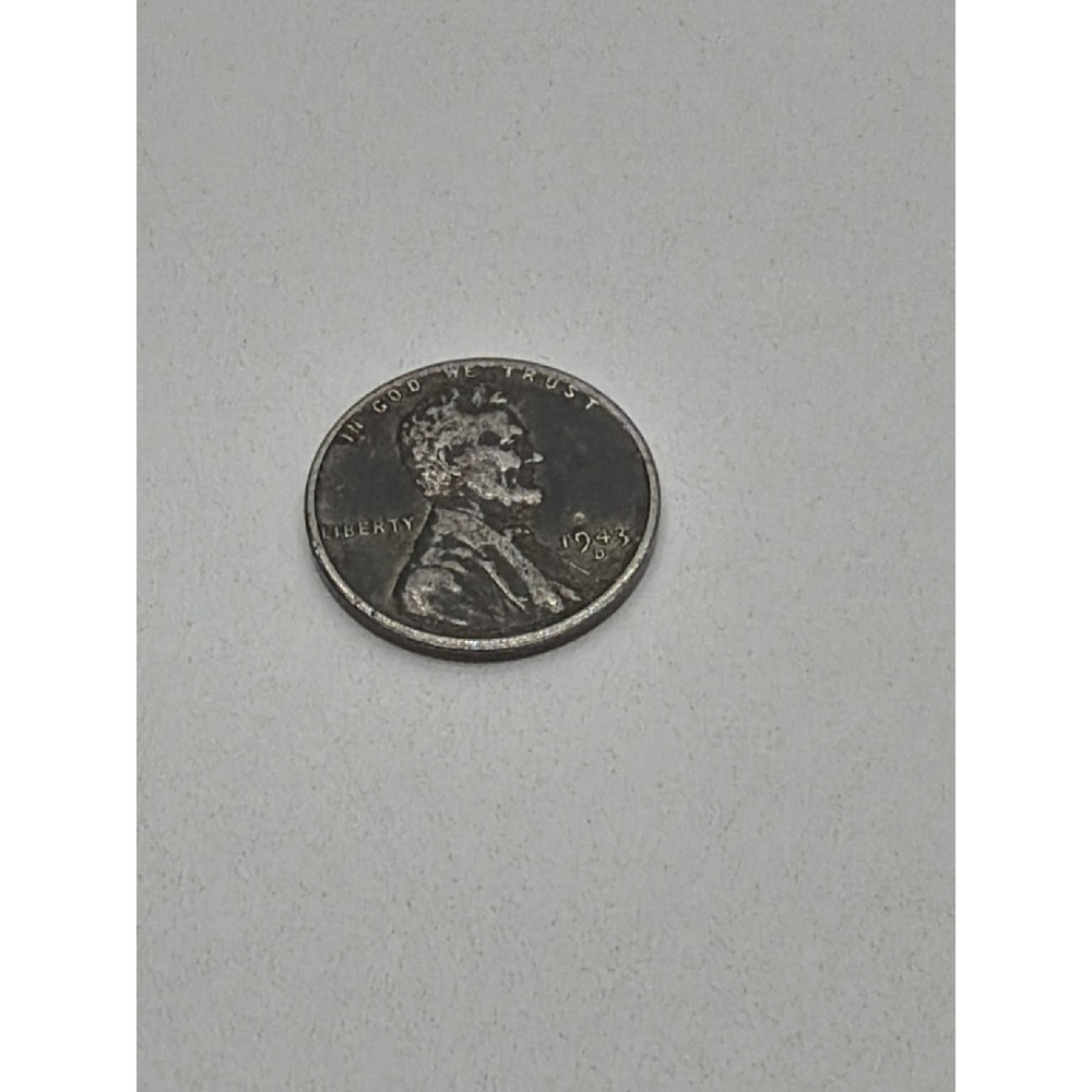 1943 D Lincoln Wheat Steel Penny WWII US One Cent Coin Denver Mint Steelie